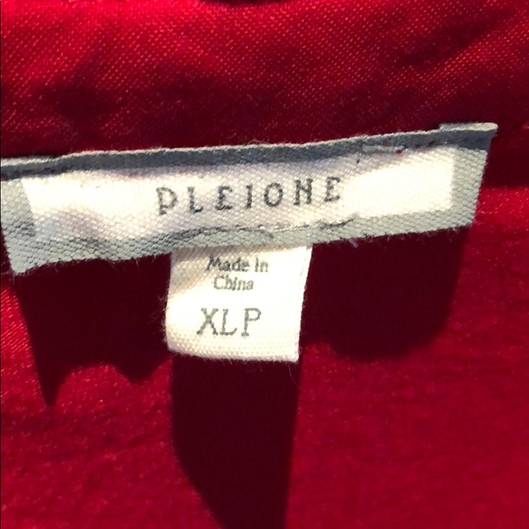 Pleione XL Petite long sleeve blouse top red XLP - Picture 2 of 5